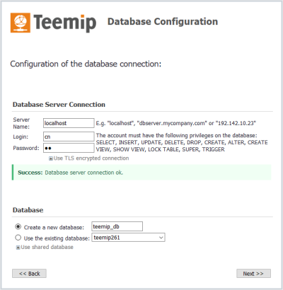 Step 4: Database info